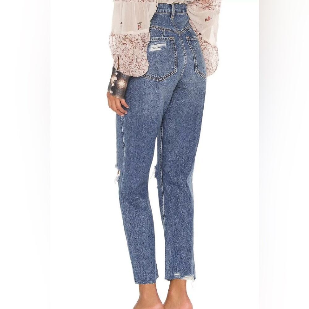 NWT FP We The Free Georgine CRVY Distressed Mom Jean in West End Blue Plus Sz 35 - Picture 5 of 15